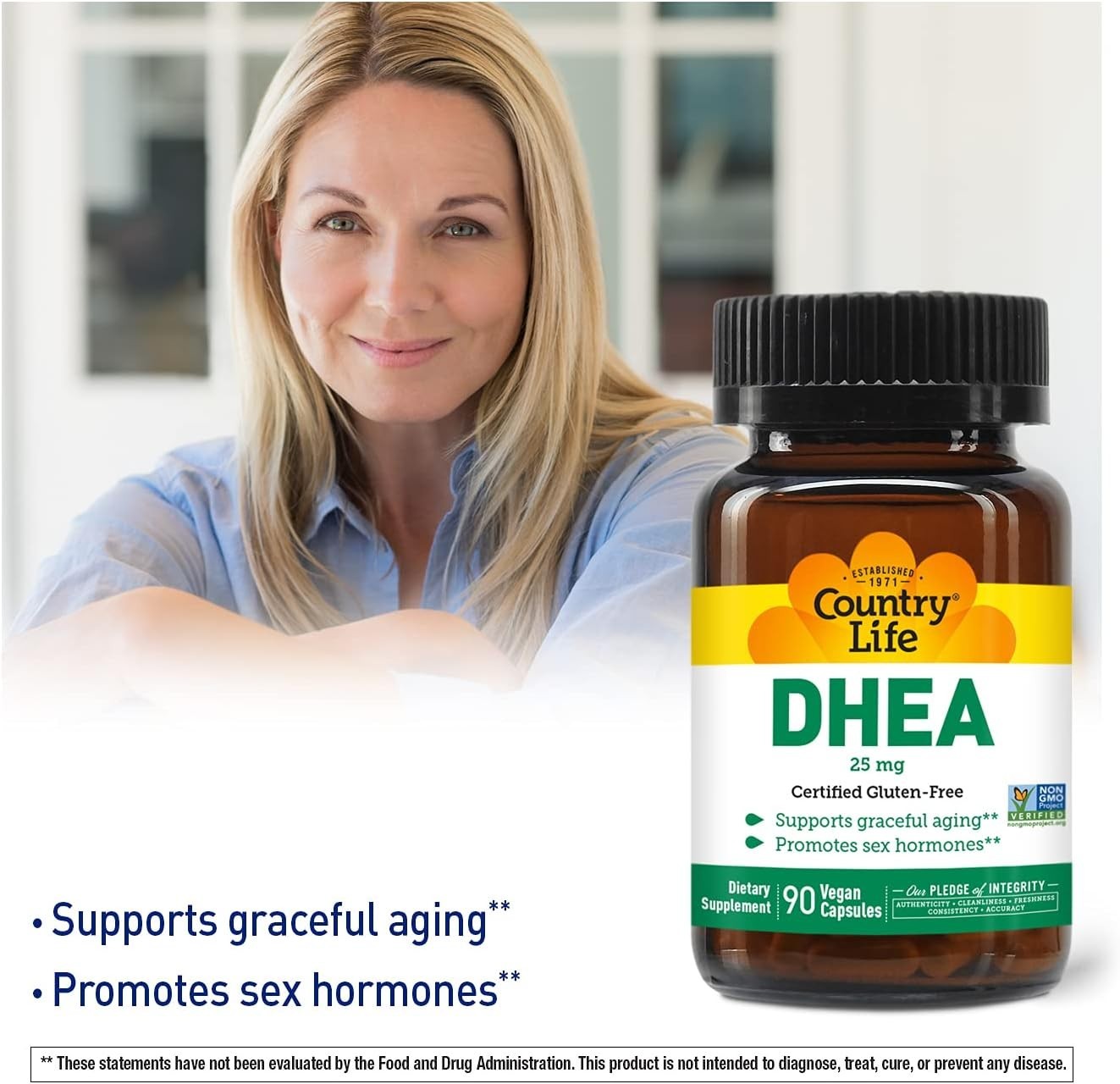 DHEA 25mg Capsules – 90 Count for Hormonal Balance & Energy Management