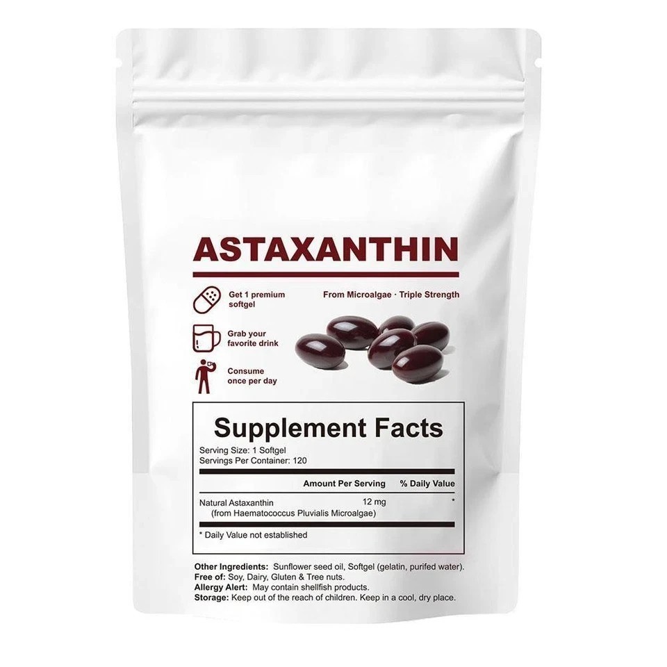 12mg Astaxanthin Antioxidant Supplements Fresh Joint Microalgae Eye Skin Health