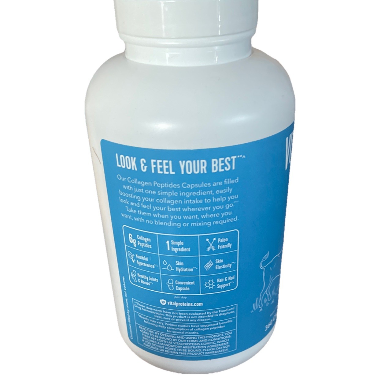 6 Vital Proteins Collagen Peptides 360 Cp Grass Whole Skin Hair Nails 6X360=2160