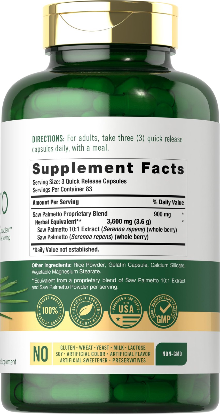 Carlyle Saw Palmetto for Men and Women | 250 Capsules | 250 Count (Pack of 1)