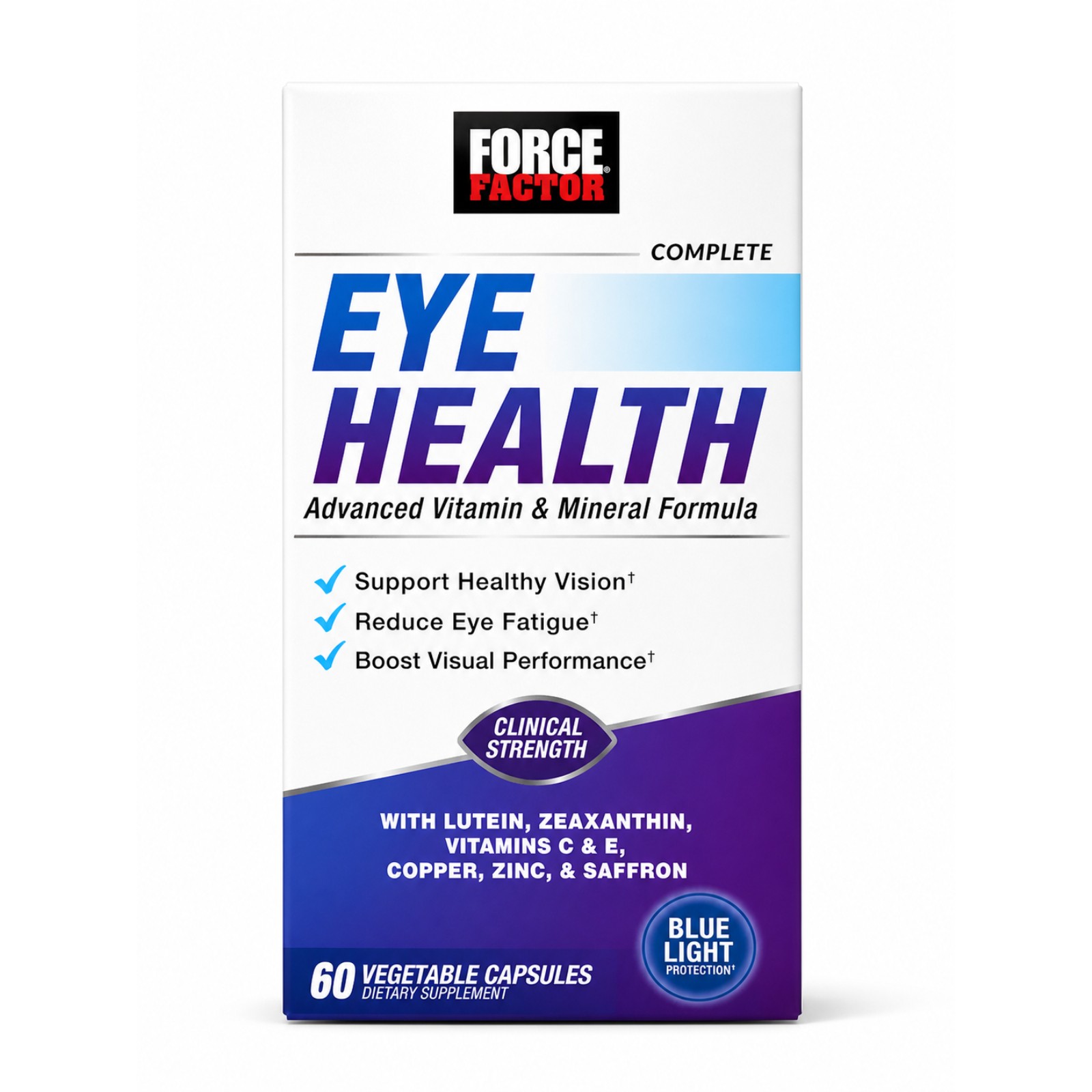 Force Factor Complete Eye Health Clinical Strength Eye Vitamins Exp 07/26