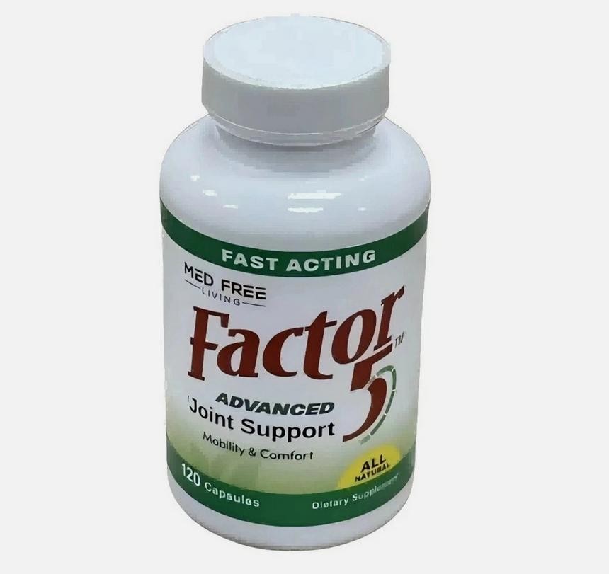 1-5pack Med Free Living Factor 5 Organic Joint & Muscle Support Complex 120Caps！