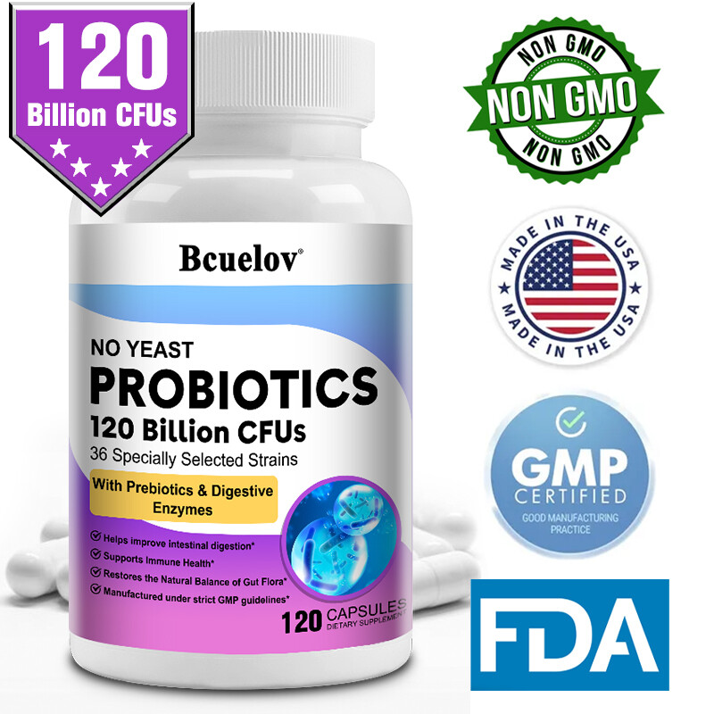 120 Billion Probiotics CFU Potency Gut Health 30/60/120Caps Probiotic Supplement