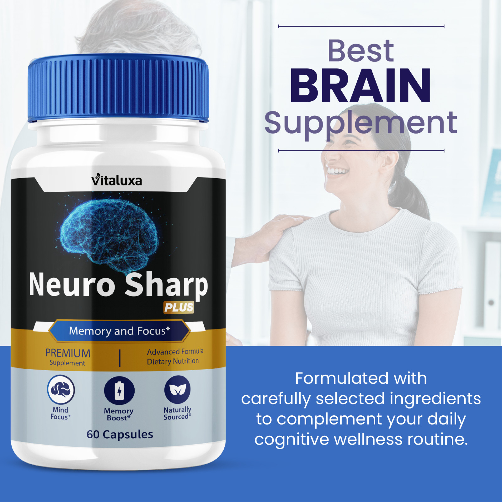 (5 Pack) Neuro Sharp Nootropic Natural Formula Brain Supplement (300 Capsules)