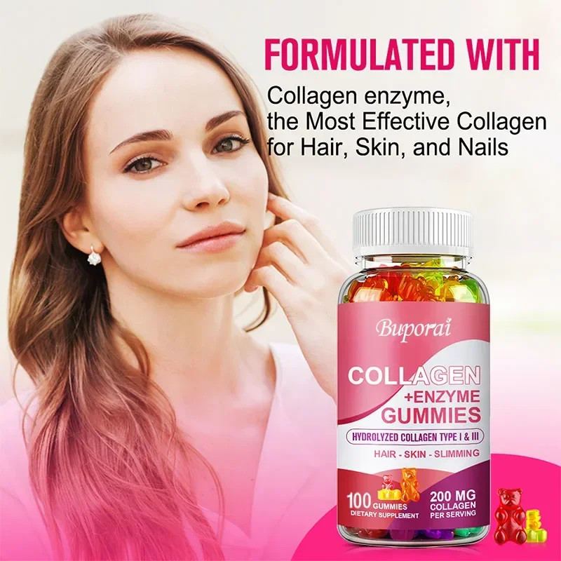 Collagen + Enzyme 200pcs – Healthy Hair, Strong Nails,Reduced Wrinkles,Digestion
