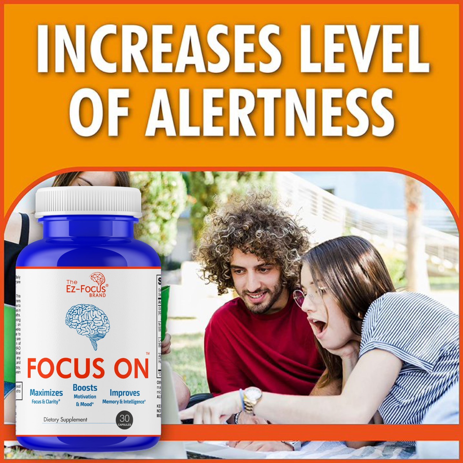 Adult Vitamin Brain Boost Nootropics for Focus Memory Clarity Sharp Mind 30Caps
