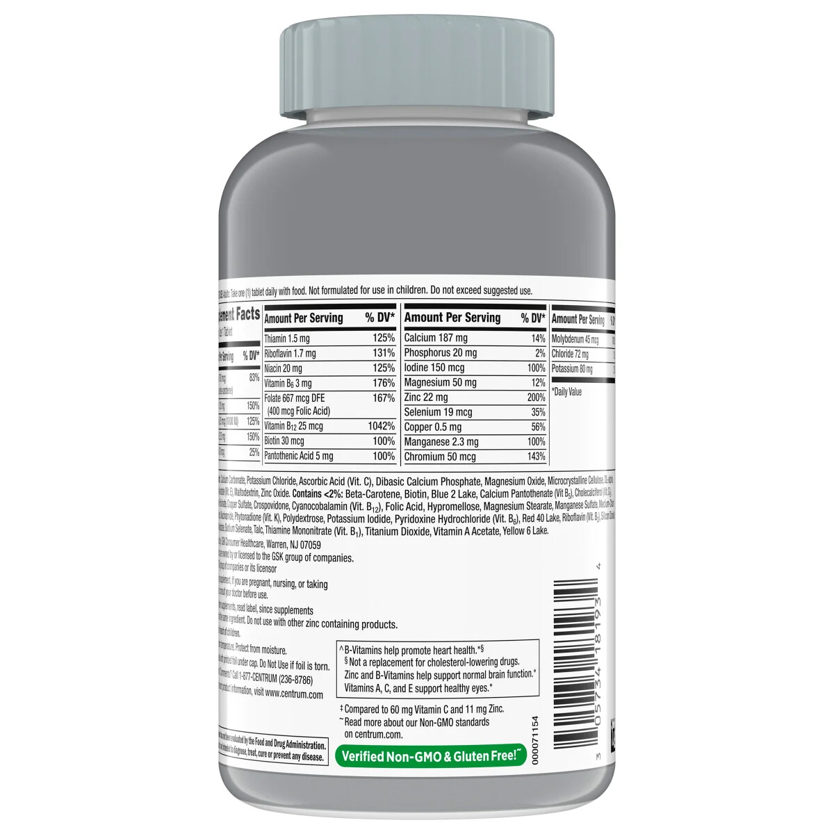 Centrum Silver Adults 50+ 325 Tablets Multivitamin Supplement EXP 04/2026