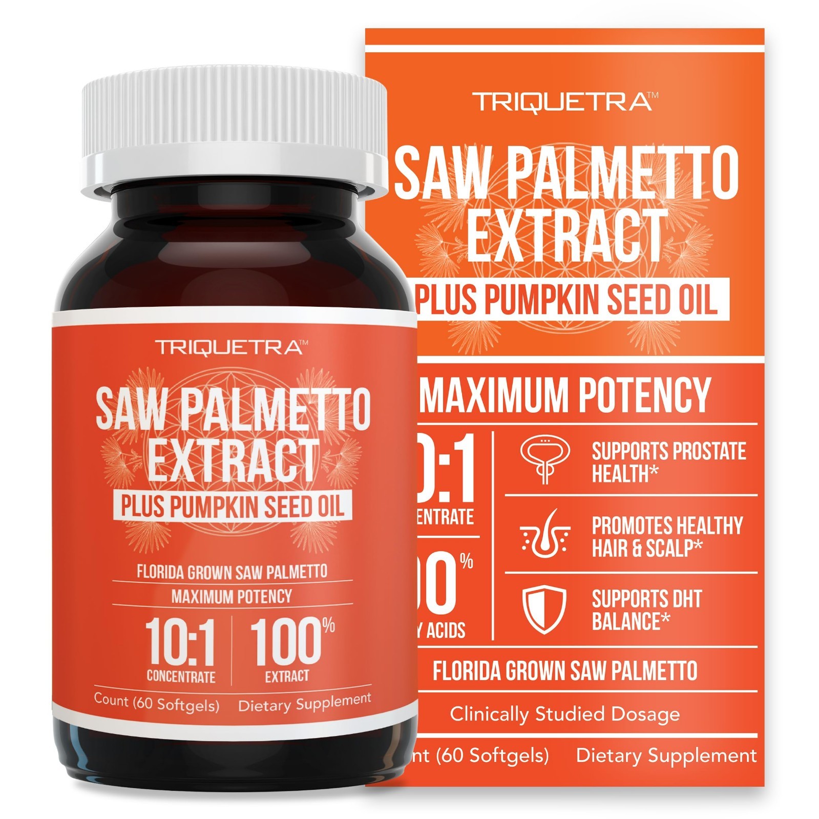 Saw Palmetto Extract 10X Potency + Pumpkin Seed Oil – Prostate Health, Hair Grow