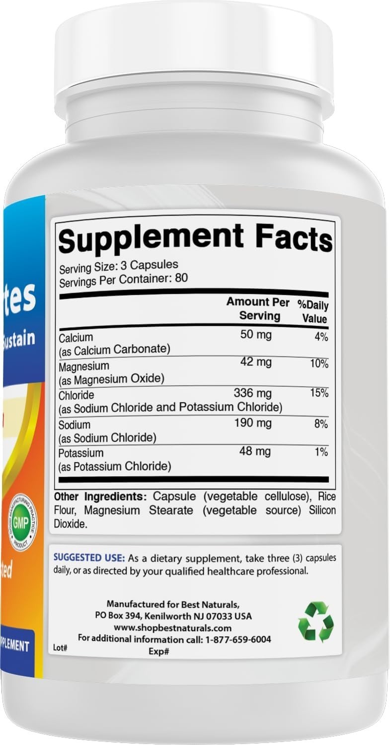 240 Count Non-GMO Electrolyte Capsules – Gluten-Free Energy Management Formula
