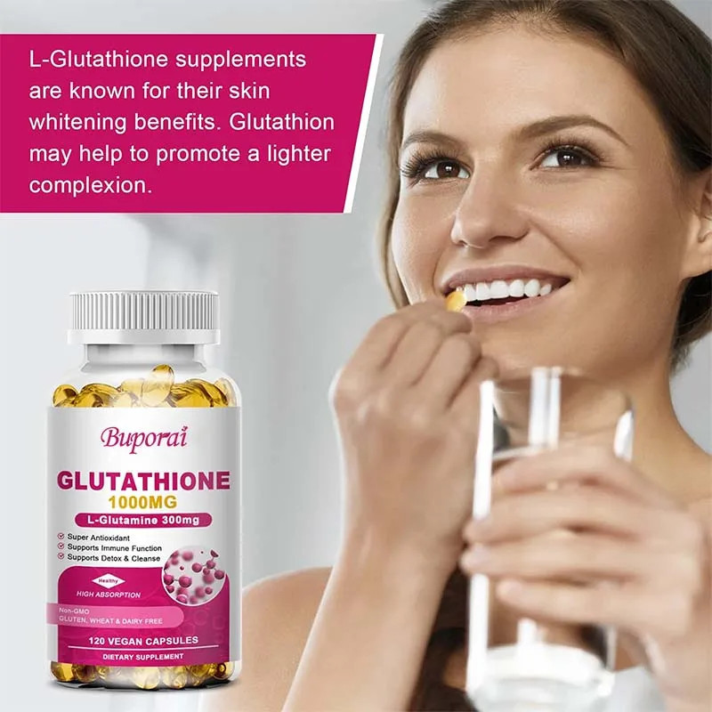 Glutathione 120pcs, Whitening, Anti-Aging, Liver Health, Natural Detoxification