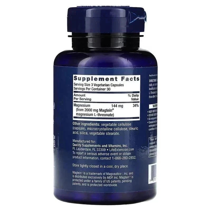 2 PACK Neuro-Mag Magnesium L-Threonate from 2000 mg Magtein – Life Extension