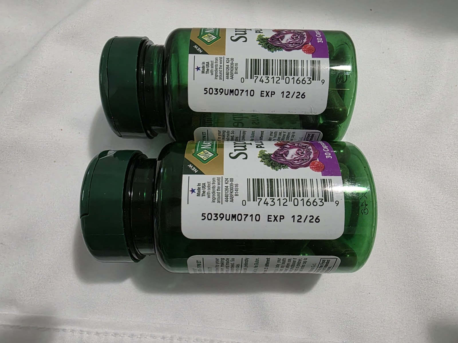 2 Nature’s Bounty Superfoods+ Sharp Mind 30 Caps 23 Fruits Veggies Exp 12/26