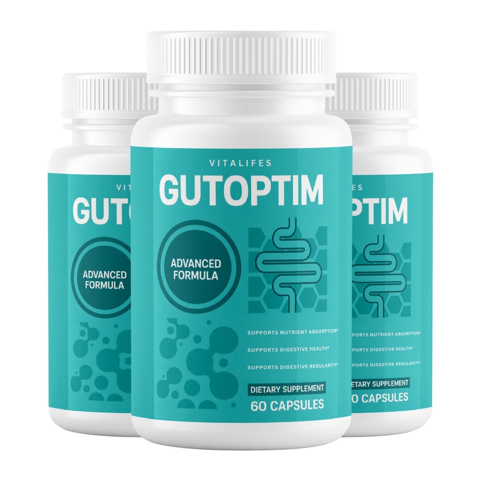 (3 pack) Gutoptim Advanced Gut Health Pills to Support Digestion & Bloating 60ct
