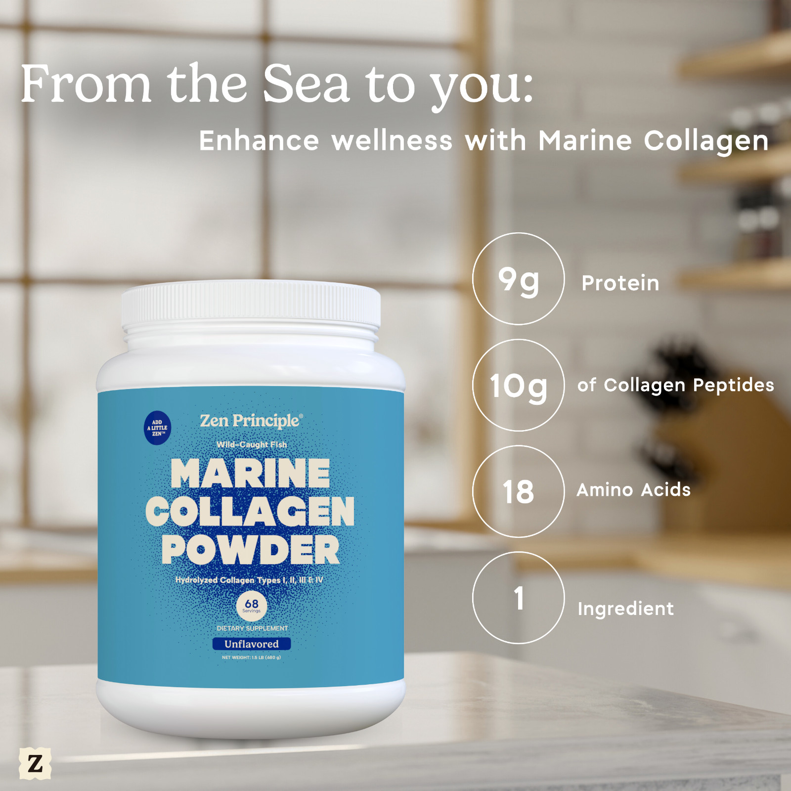 Marine Collagen Peptides Hydrolyzed. Wild-Caught Fish. All Natural 3 lb