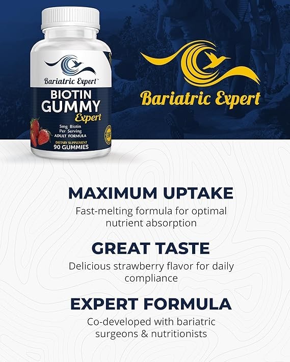 Bariatric Expert Biotin Vitamin Fast-Melting Supplement 90 Count for Adults