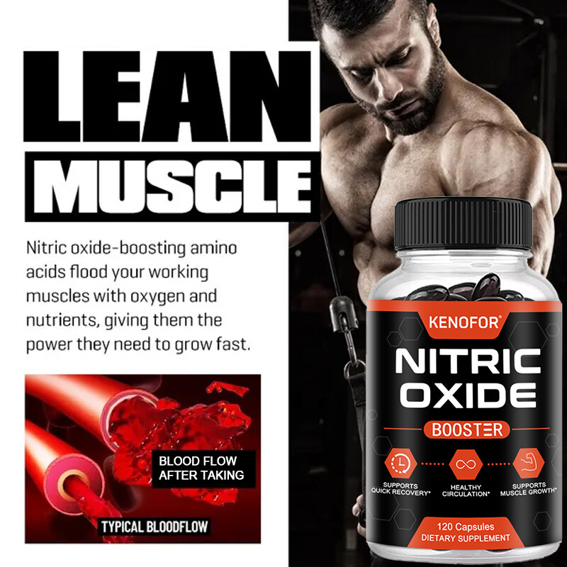 Nitric Oxide Booster Supplement – L-Arginine, L-Citrulline – 30/60 /120Capsules