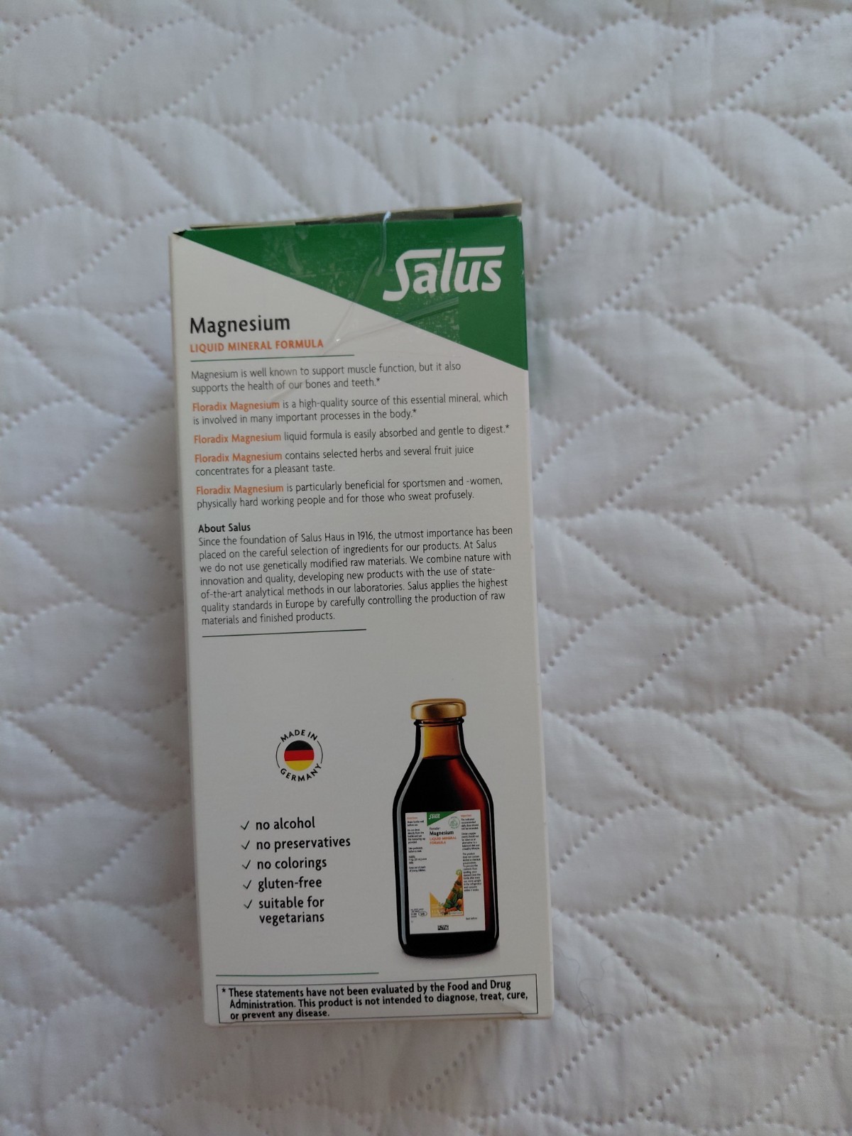 Salus Floradix Magnesium Liquid Mineral Formula Alcohol Free Gluten-Free 8.5oz