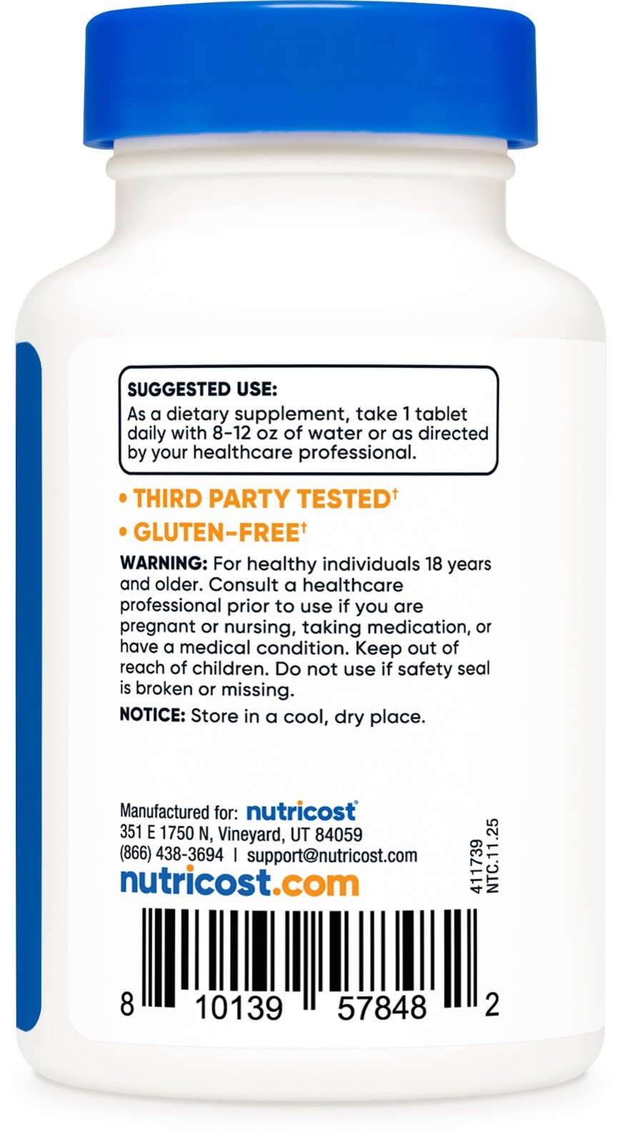 Nutricost Zinc Sulfate (50mg) 120 Tablets – Vegan, GMO-Free, Gluten-Free