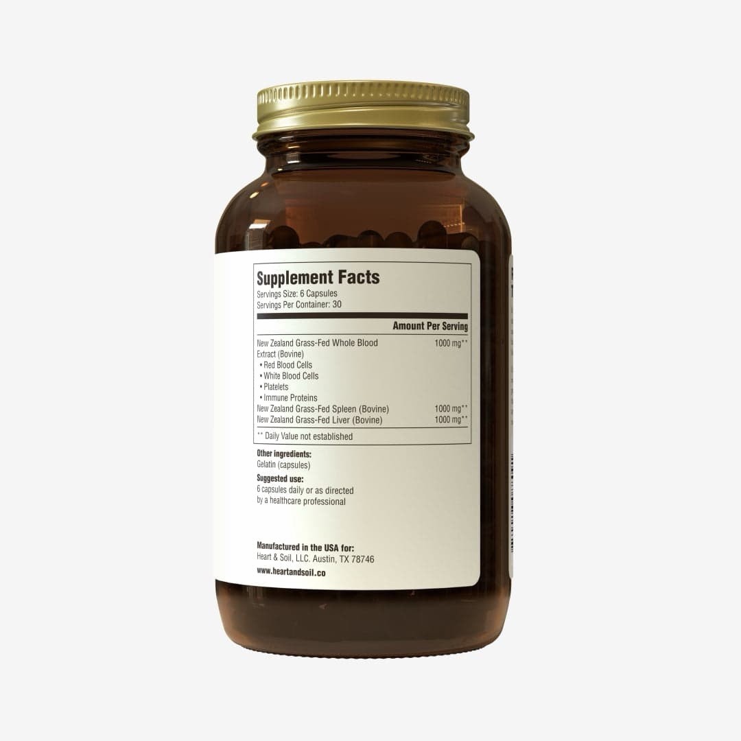 Heart Soil Life Blood Supplement 30 Day Supply, 180 Capsules