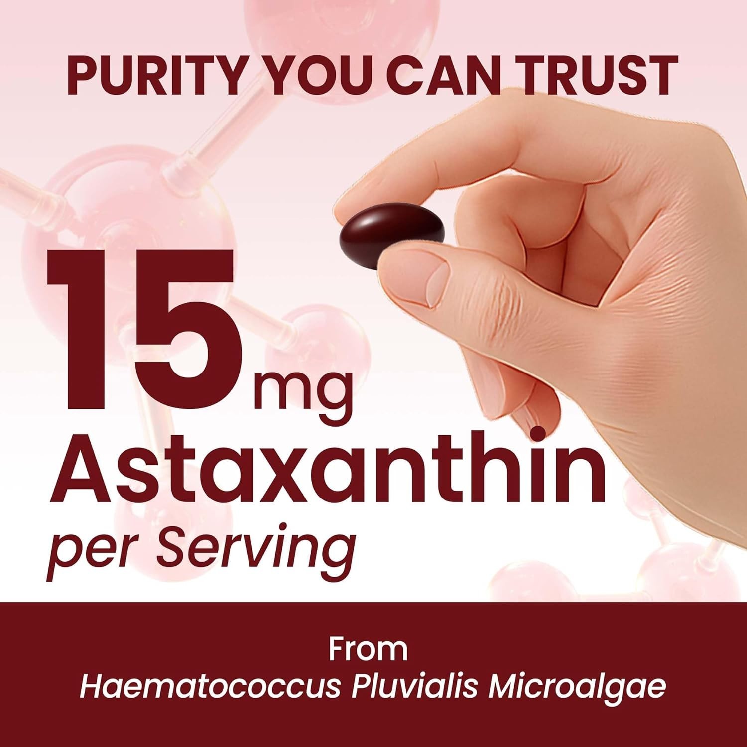 VerdiGusto 15mg Astaxanthin | 240 Softgels | 1 Count (Pack of 240), Red