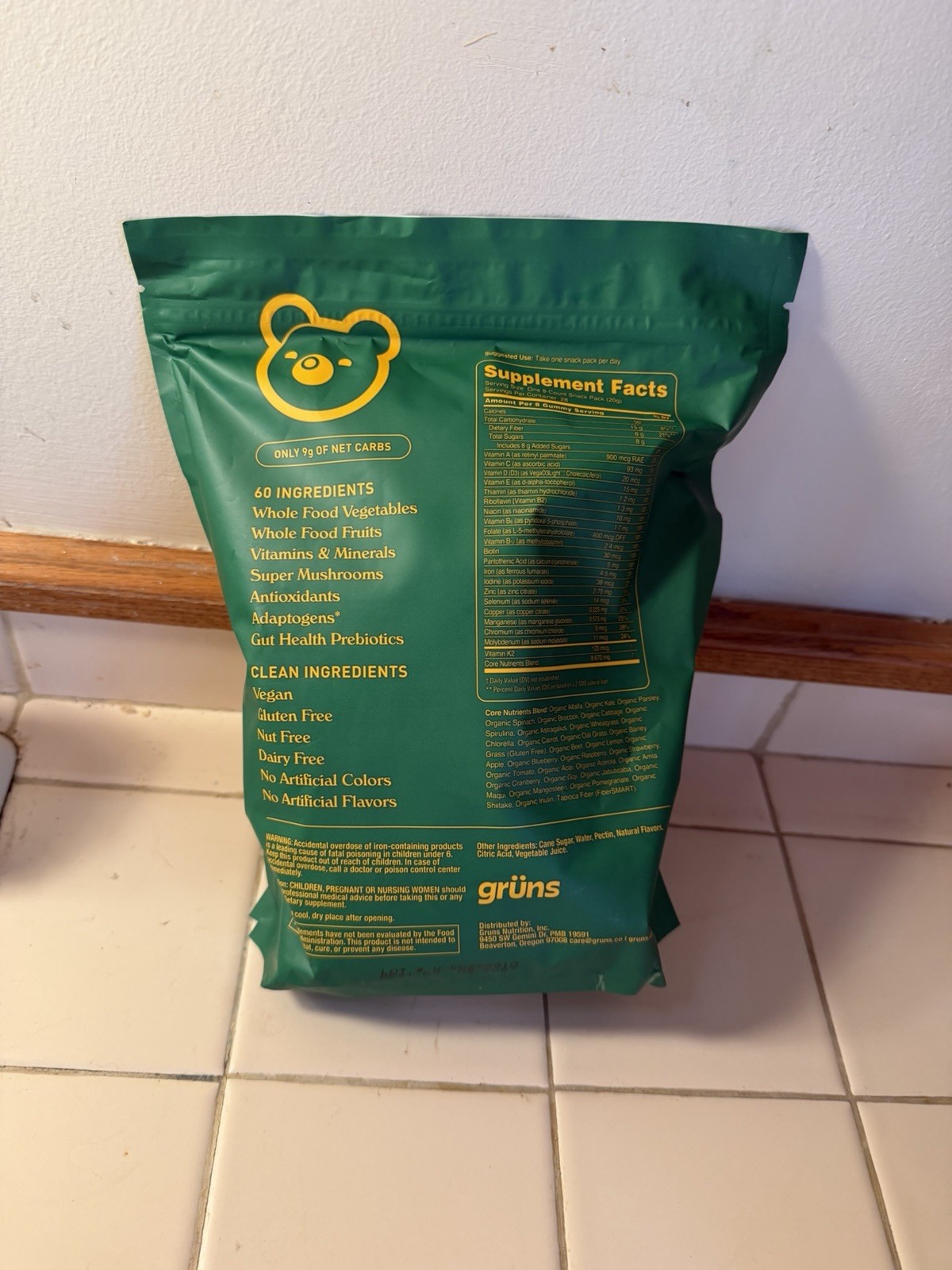 NEW Sealed Gruns Vitamin Gummy Superfood – Sugar Free Exp 12/26