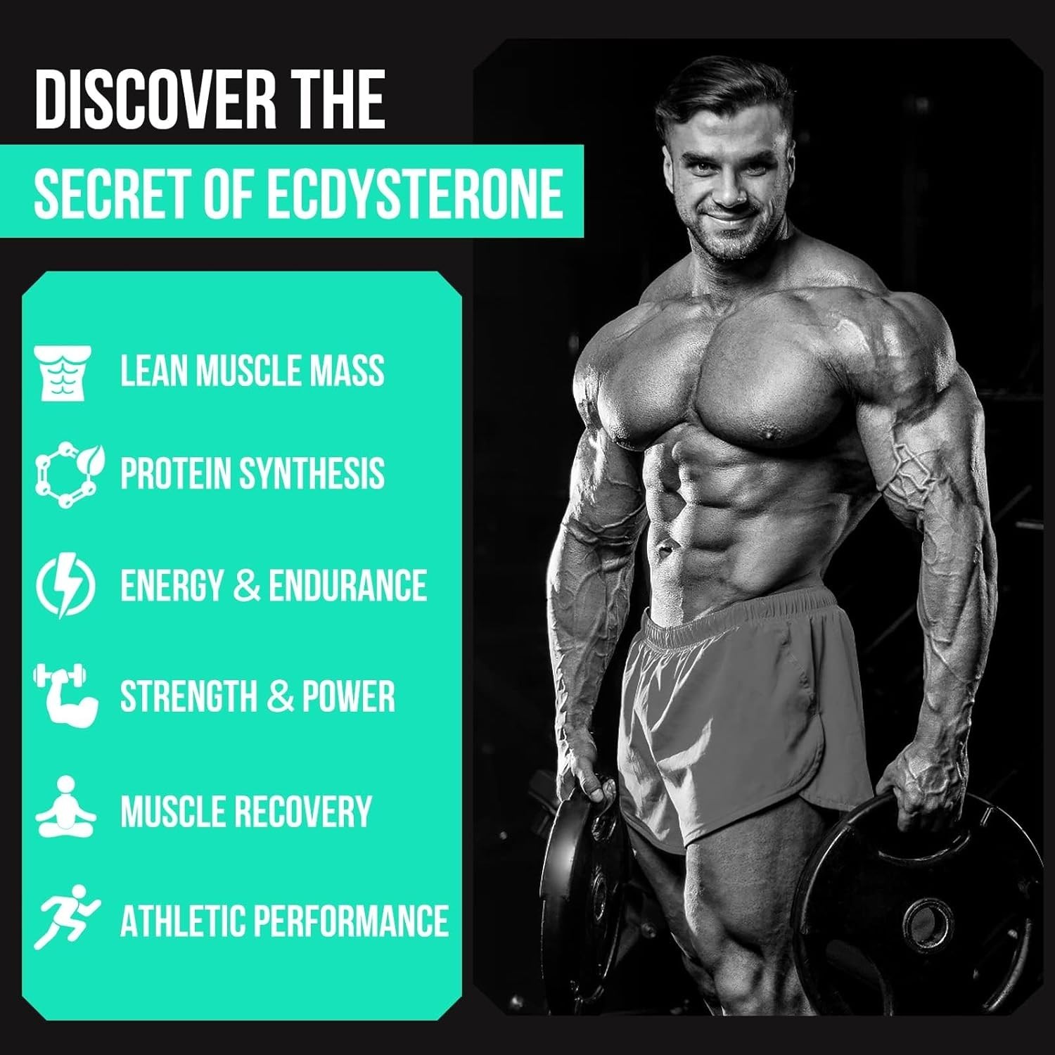 1200MG Beta Ecdysterone Supplement, 98% Maximum Purity Ecdysterone Supplements f