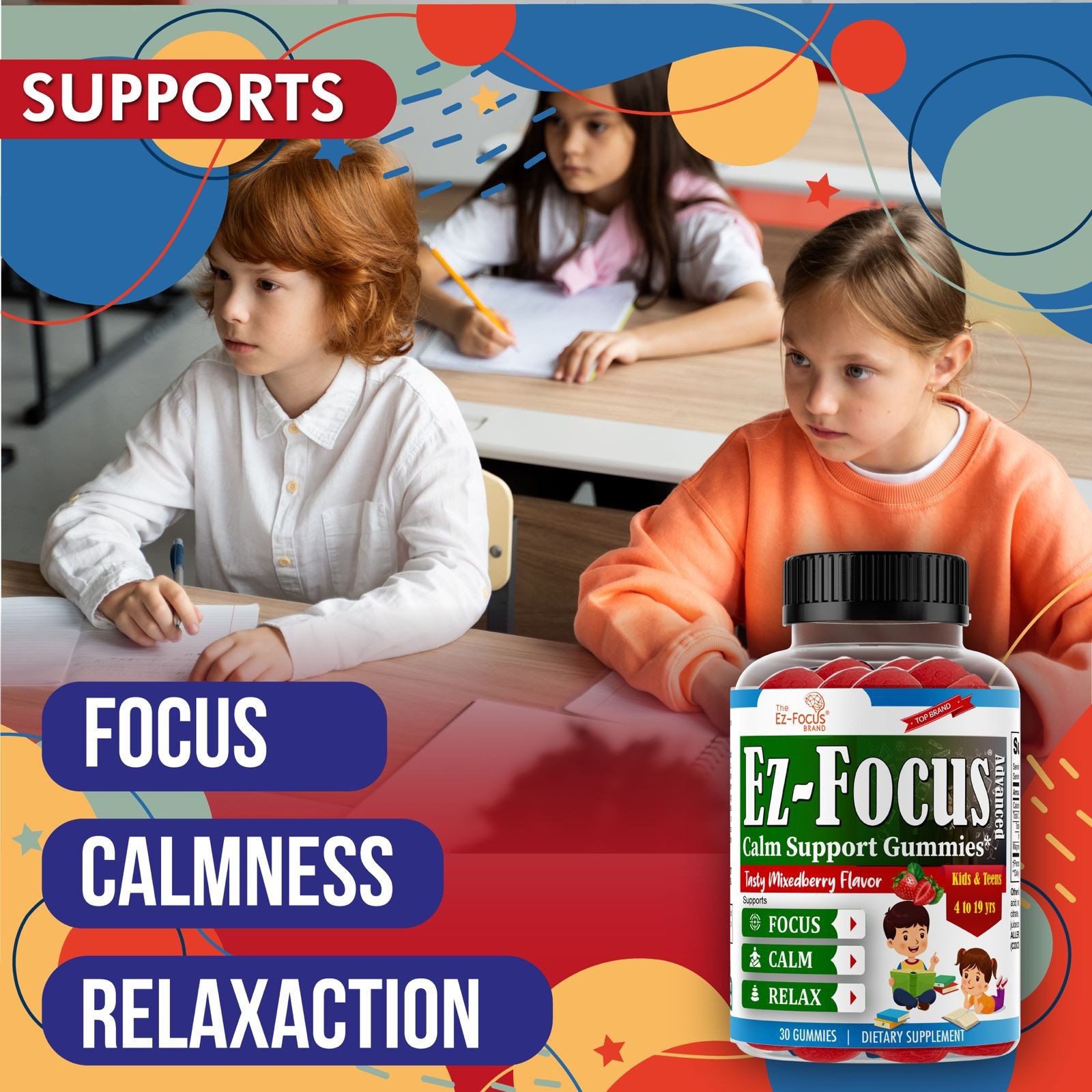 Brain Booster Supplement For Kids & Teens, Support Memory, Kids Vitamin 19/12/25