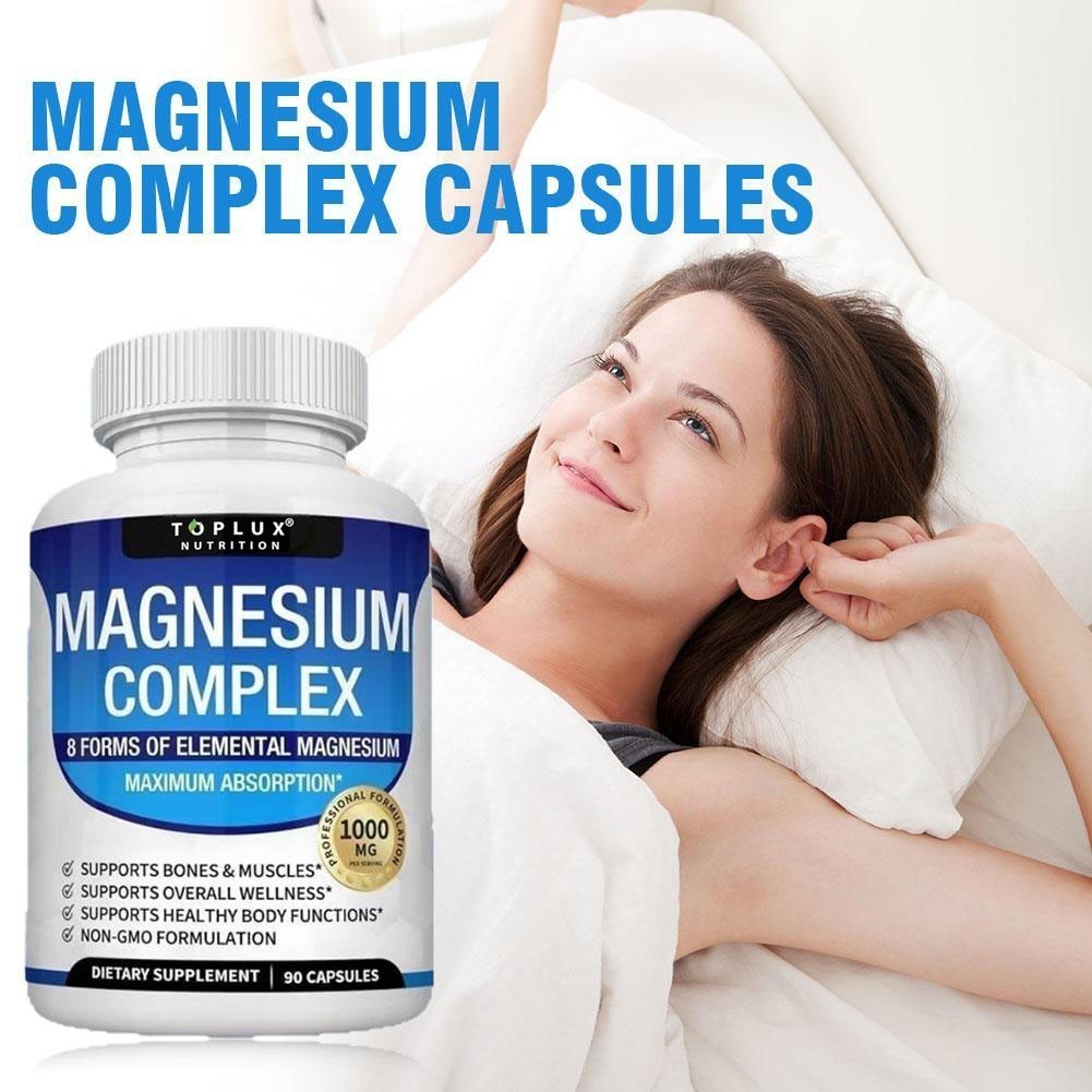 Toplux Nutrition Magnesium Complex 1000mg Supports 8 Elemental Magnesium
