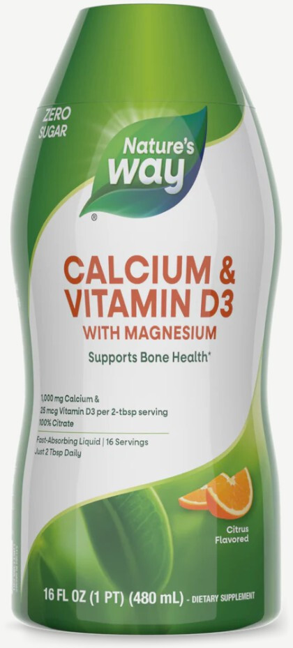 3 PACK -Nature’s Way Calcium & Vitamin D3, Citrus 16 fl oz (Total 48 fl oz)