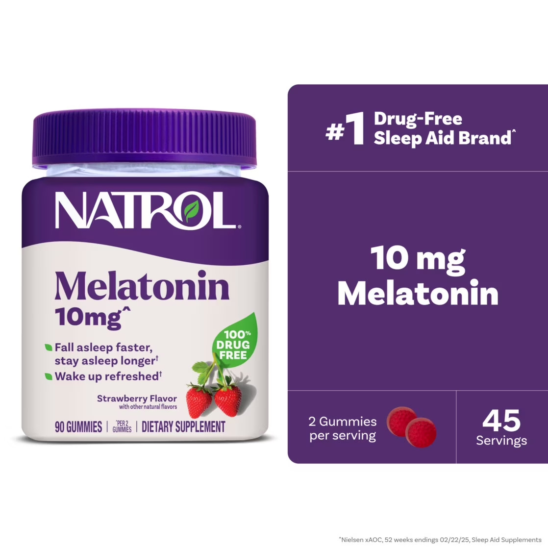 Natrol Melatonin 10 Mg Strawberry Flavor – 90 Gummies