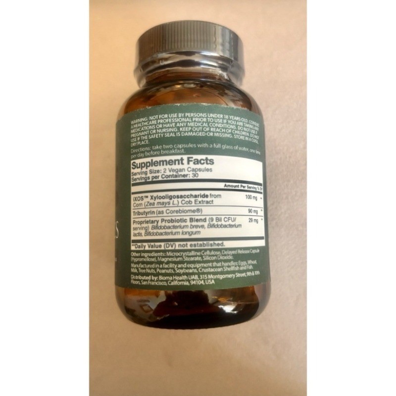 BIOMA Synbiotic Probiotics Gut Health Pre Pro Postbiotics 60 Caps