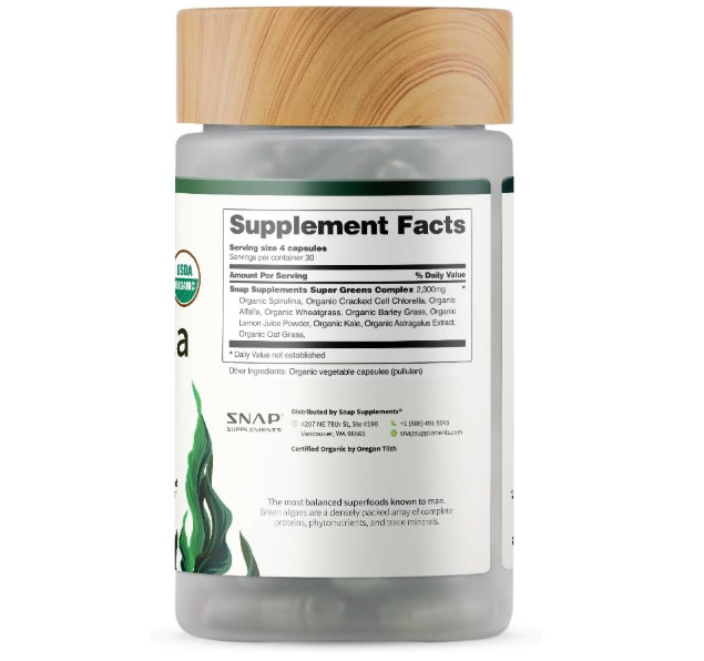Spirulina Chlorella Green Superfood Supplement Plant Based Vegan Energy Support