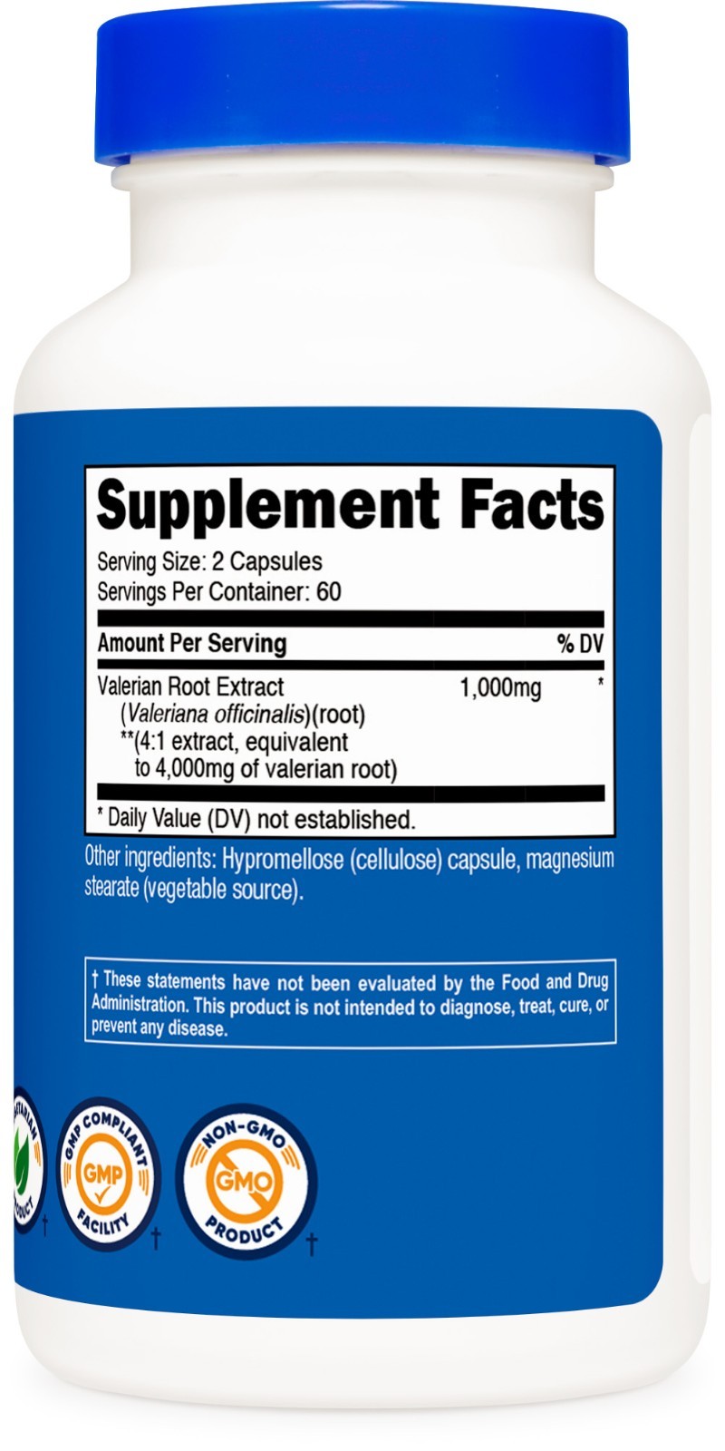 Nutricost Valerian Root Capsules 1000mg, 120 Caps – Gluten Free, Non-GMO