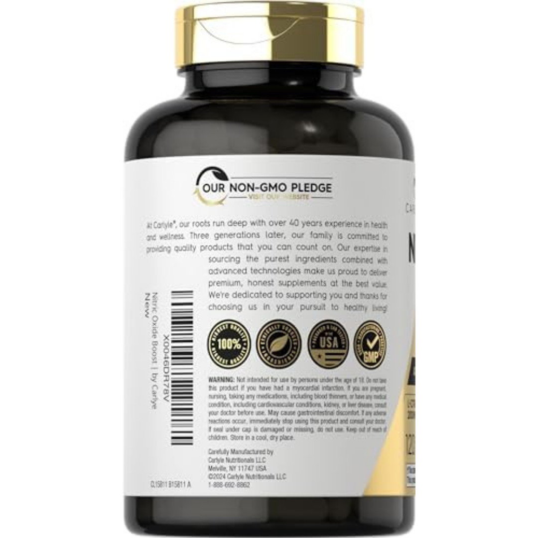 Nitric Oxide Supplement 3000mg 120 Caps Pre-Workout with L-Arginine L-Citrulline