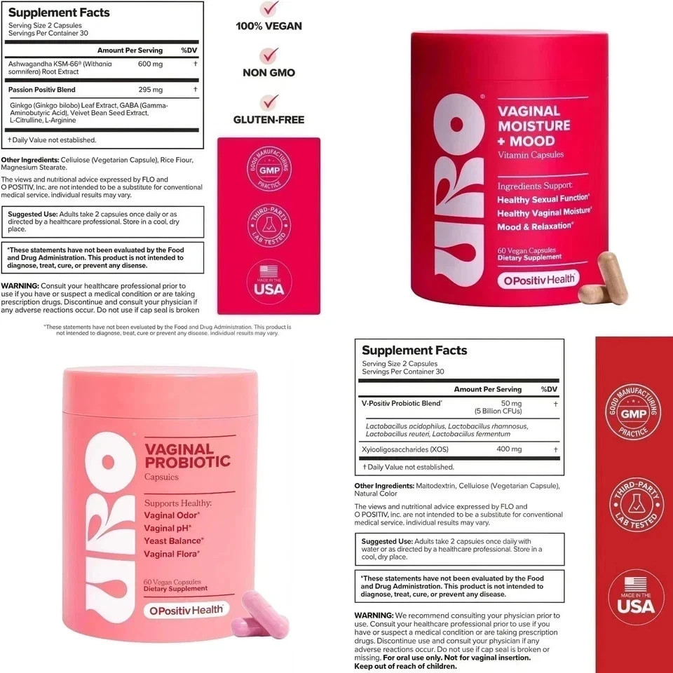 URO Health Bundle: Vaginal Moisture & Mood 60ct + Vaginal Probiotics 60ct