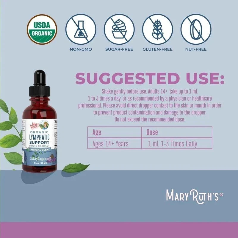 NEW LUXRY Mary Ruth’s Organic Lymphatic Support Liquid Extract