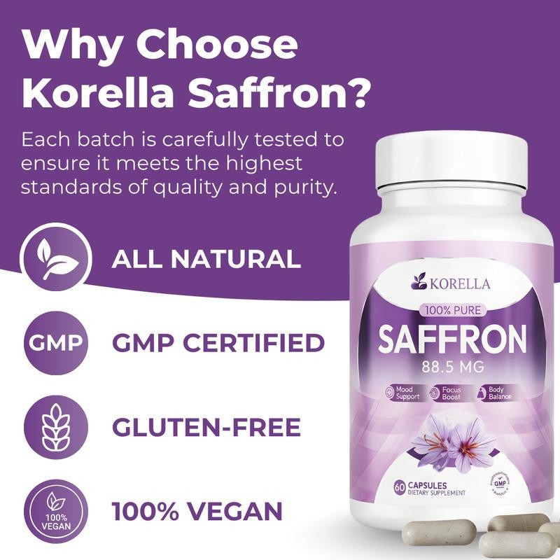 1-3 pack Korella Saffron Extract [88.5Mg] for Stress, Mood & Focus – Natural