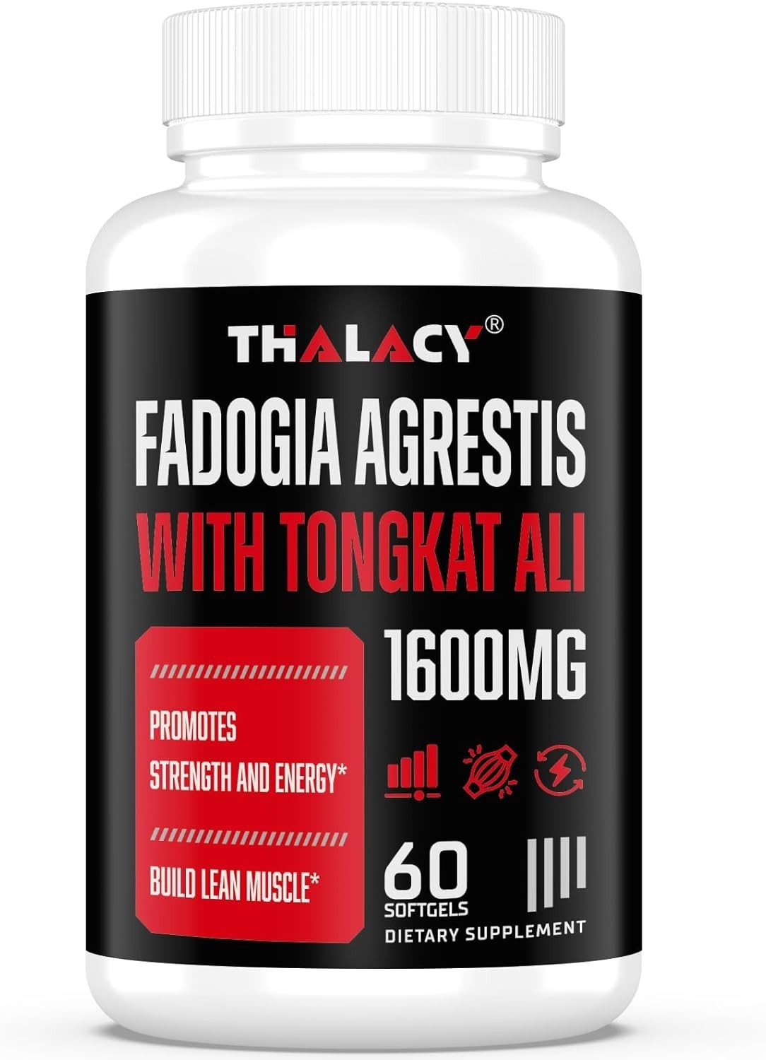 Natural Muscle Energy Booster: 1600mg Fadogia Agrestis, 60 Gluten-Free Softgels
