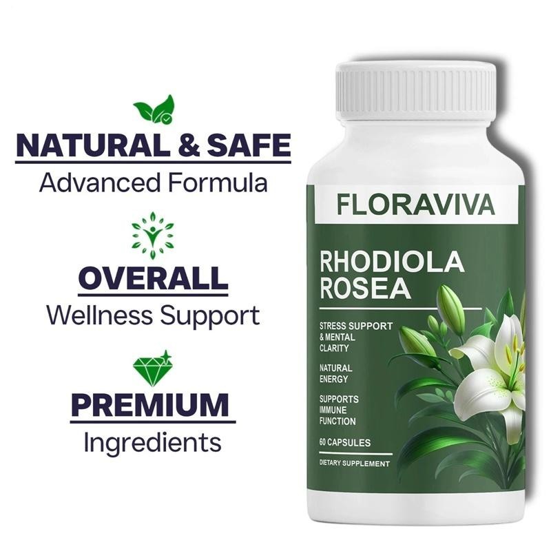 2-Pack Rhodiola Rosea Capsules – Floraviva for Energy, Focus, Mood