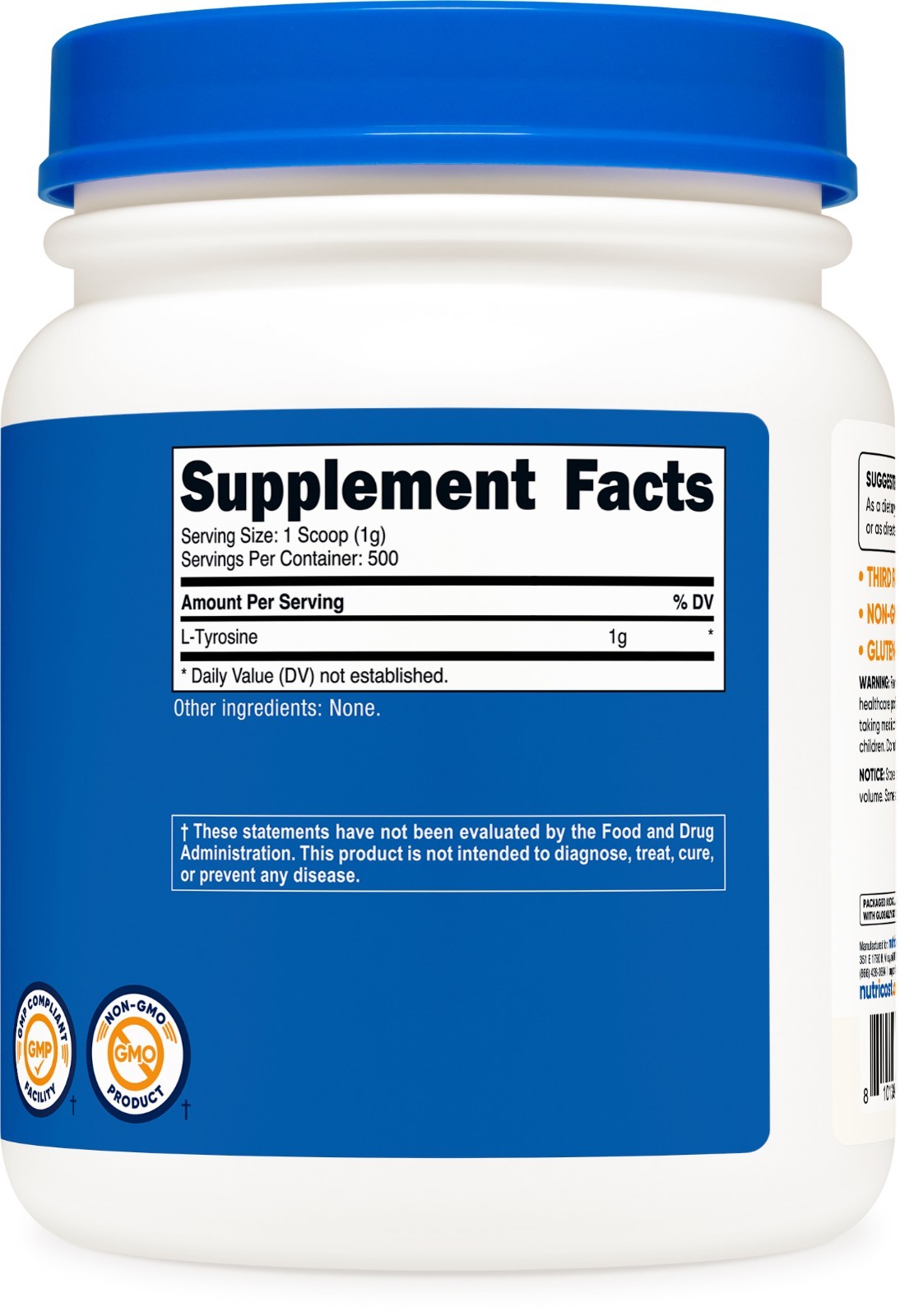 Nutricost L-Tyrosine Powder 500 Grams – Gluten Free & Non-GMO