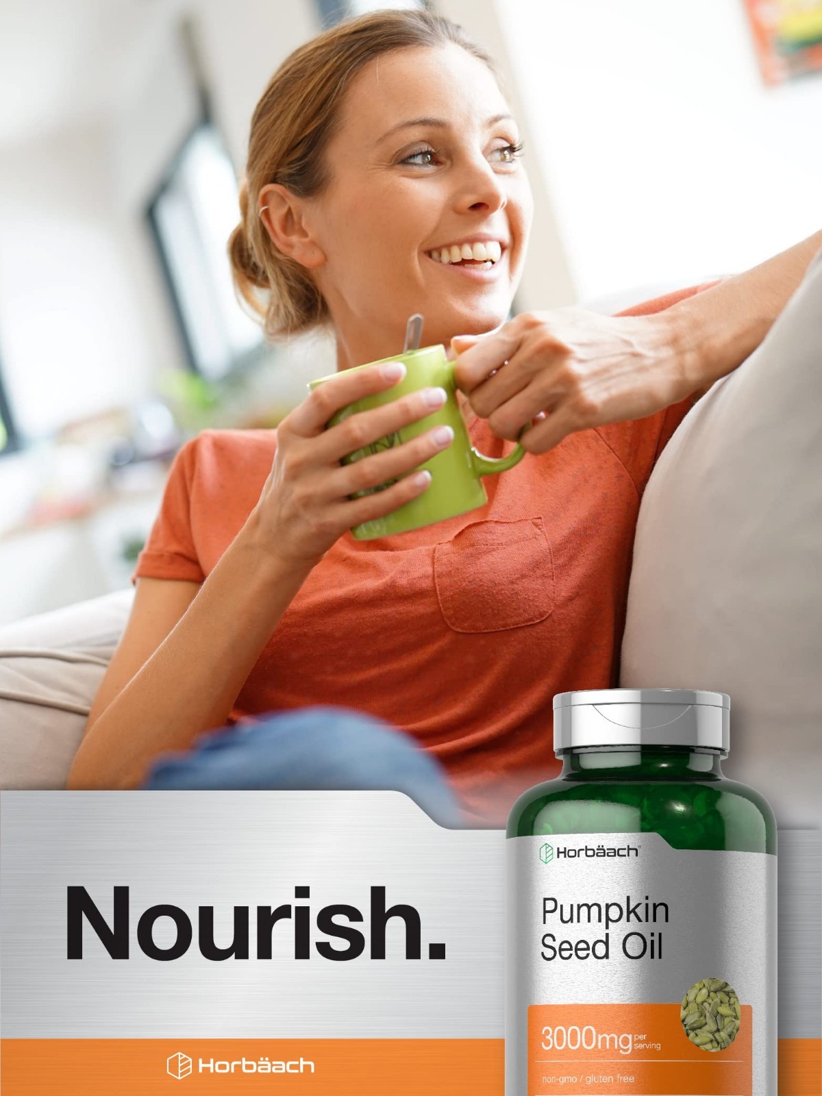 Pumpkin Seed Oil Capsules | 3000mg | 120 Softgels | Cold Pressed | by Horbaach