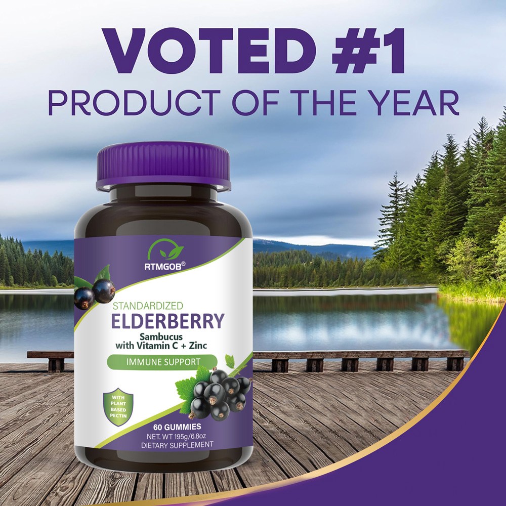 1/2/3pcs Elderberry Gummies with Zinc Vitamin C, D – Sambucus Elderberry Gummies