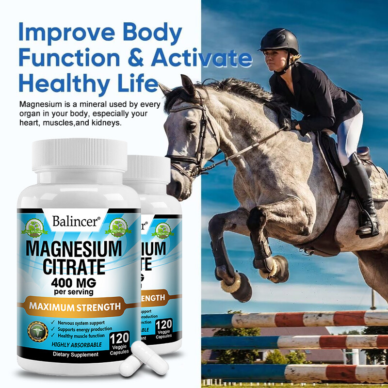 Magnesium Citrate Supplements,120 Caps for Calm, Relaxing, Unisex