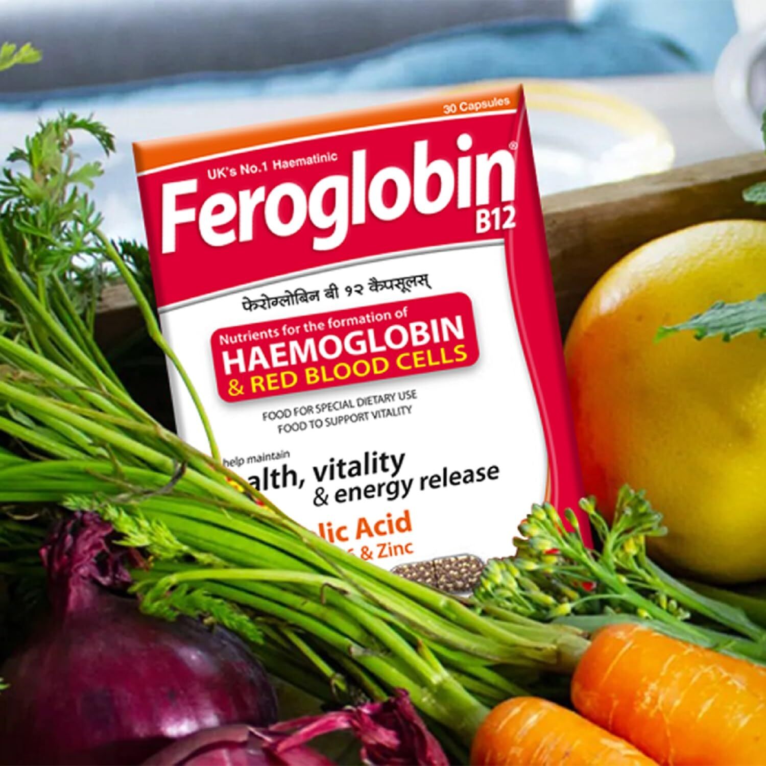 Vitabiotics Feroglobin Organic Mineral Capsules 30/ 60 /120 Count + F/S