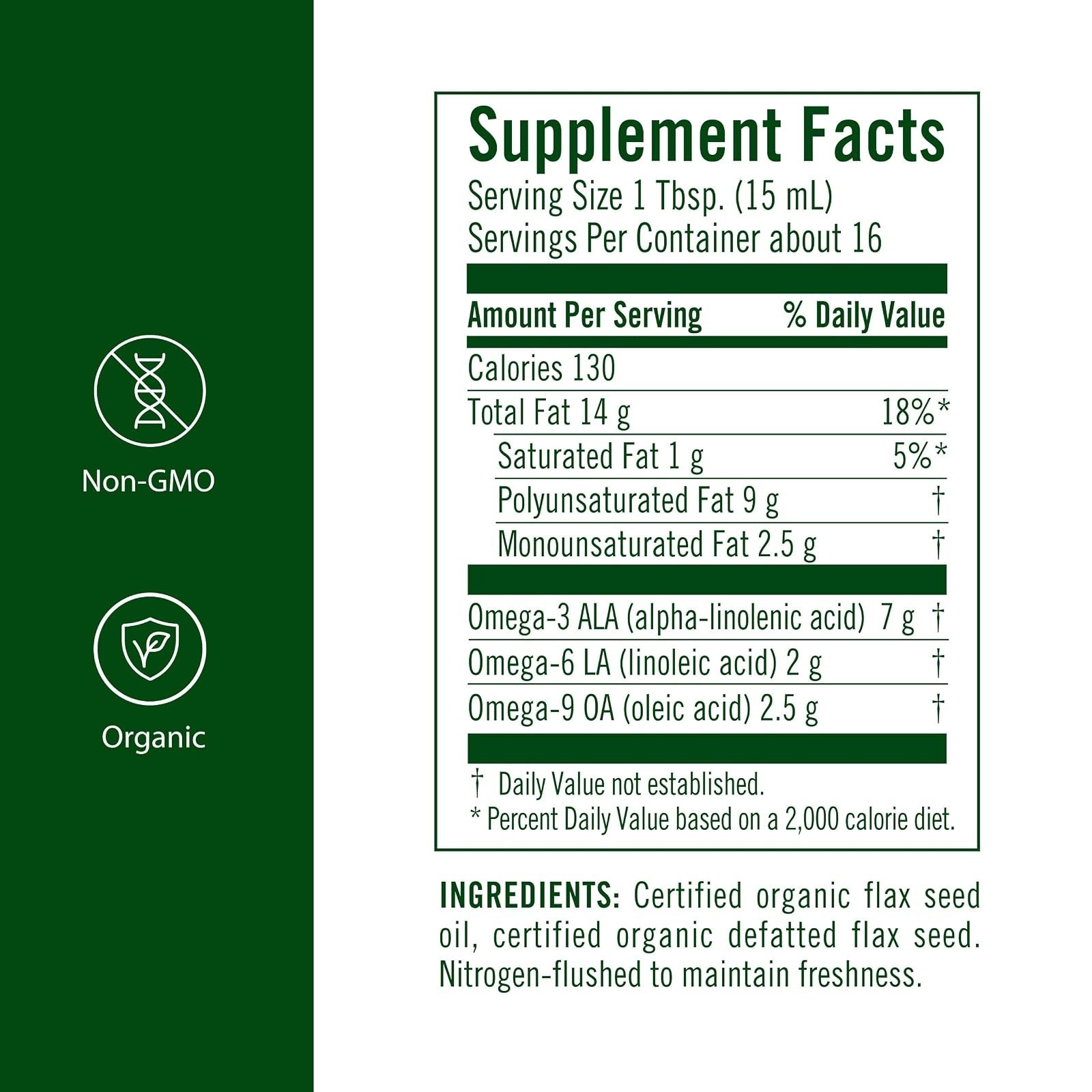 Flora High Lignan Flax Oil – Omega-3, 6 & 9 – Organic – 8.5 fl oz