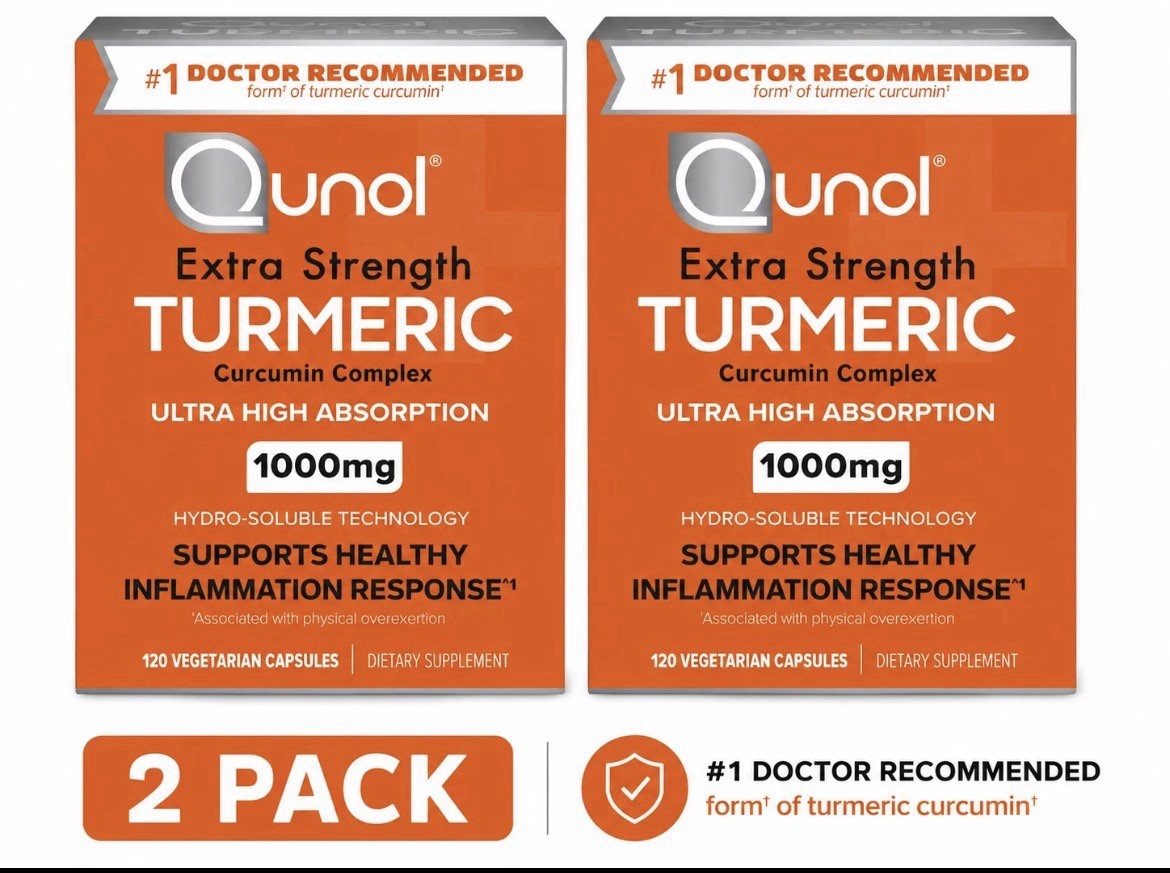 Qunol Extra Strength Turmeric 1000 mg Capsules 2 PACK New Sealed Box 120 Count