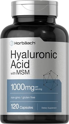 Hyaluronic Acid with MSM | 1000 mg | 120 Capsules | Non-GMO |Free Shipping