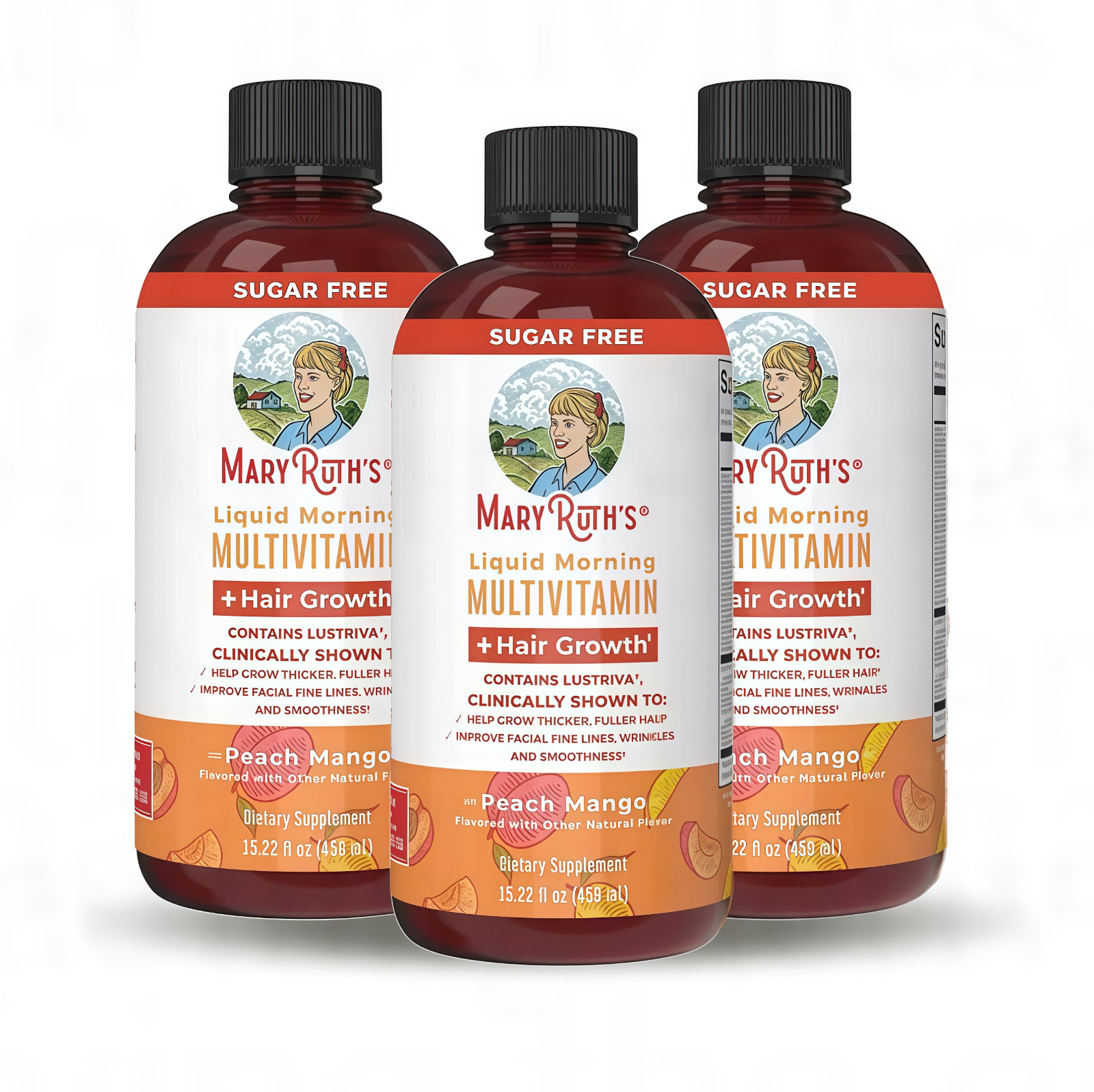 Mary Ruth’s Multivitamin + Hair Growth brand… 3 Pack | Peach Mango 15.22 oz |