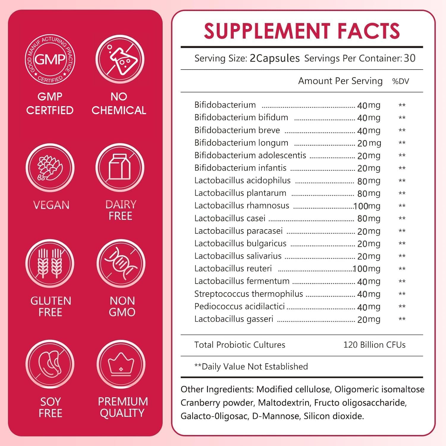 Women’S Probiotics120 Billion Cfus 18 Strains 3 Prebiotics & Digestive Enzymes C