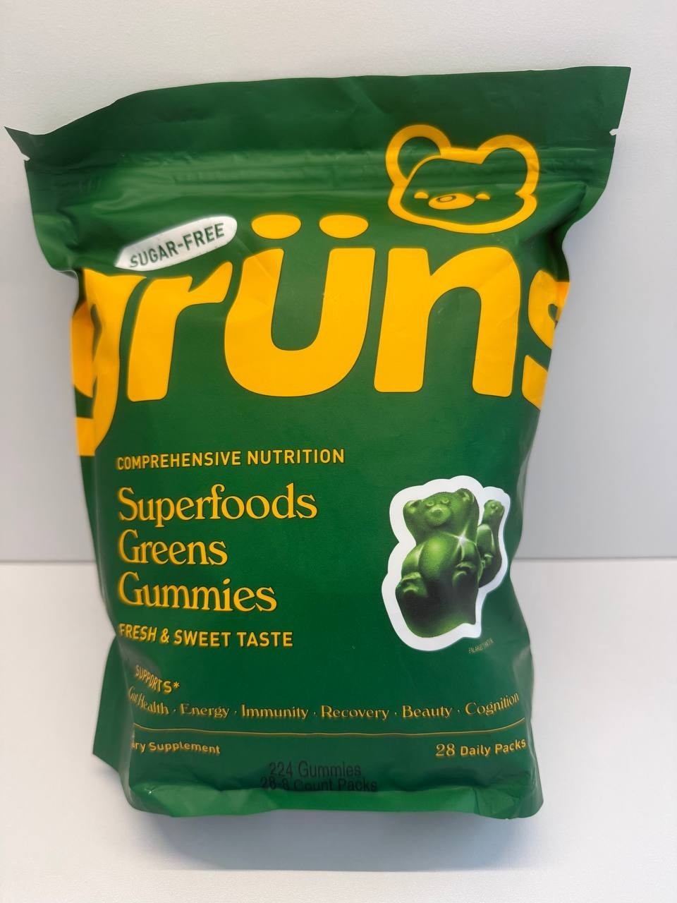 GRUNS adults super greens gummies SUGAR FREE
